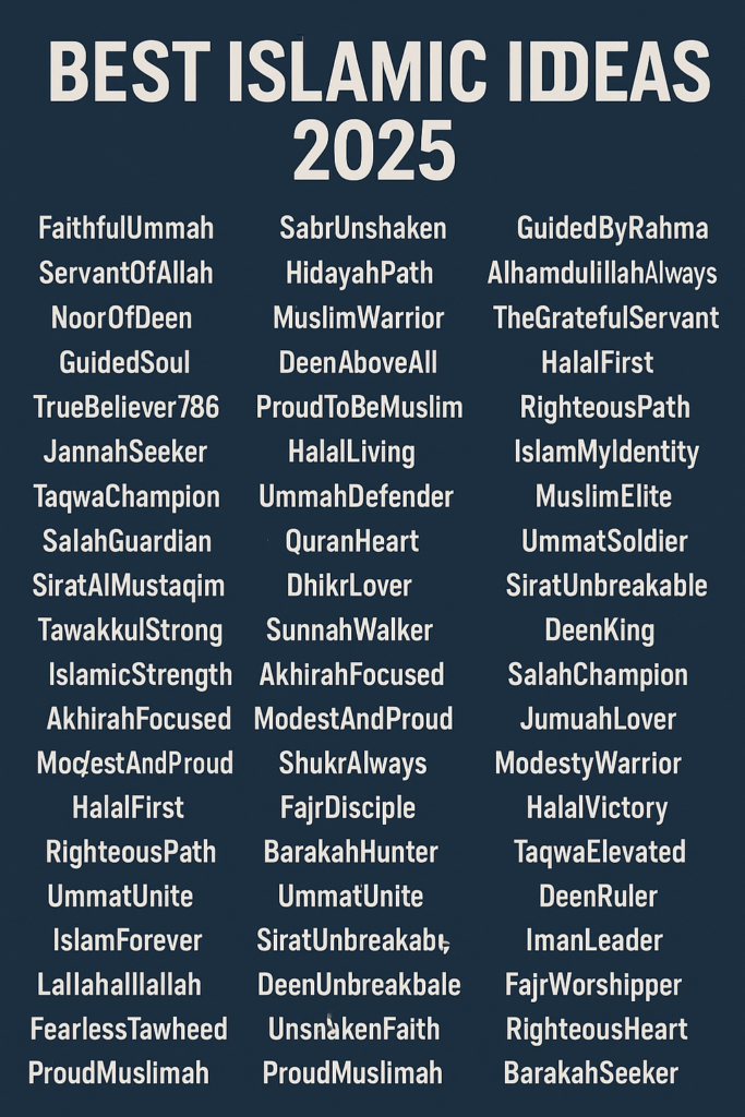 900+ Best Islamic Username Ideas 2025
