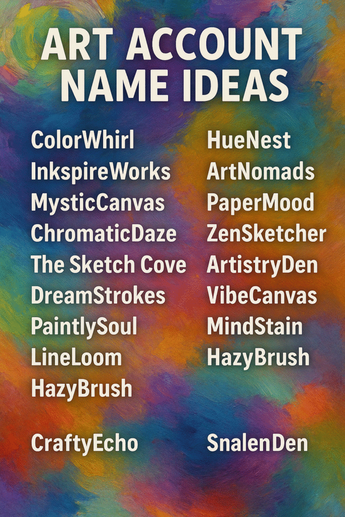 1200+ Art Account Name Ideas 2025