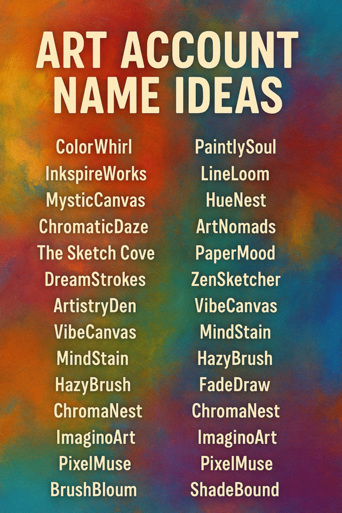 1200+ Art Account Name Ideas 2025