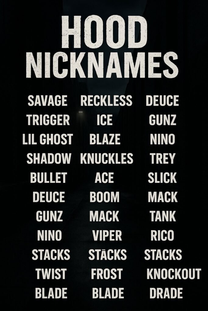 1200+ Hood Nicknames Ideas 2025