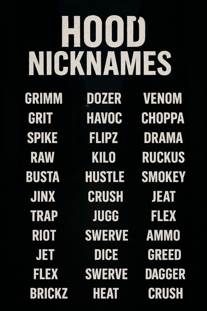 1200+ Hood Nicknames Ideas 2025