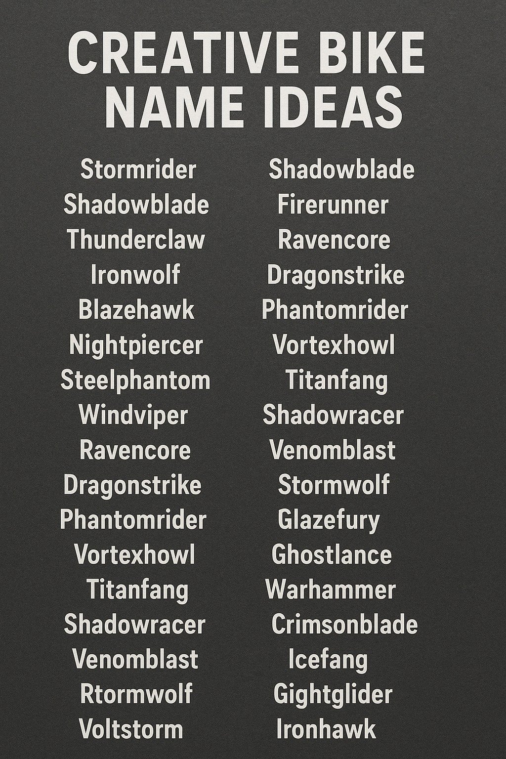 1200+ Creative Bike Name Ideas 2025 NamesWrite
