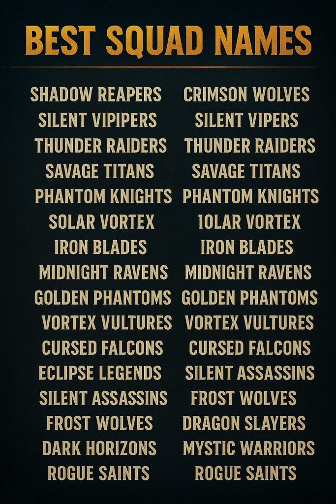1000+ Best Squad Names 2025