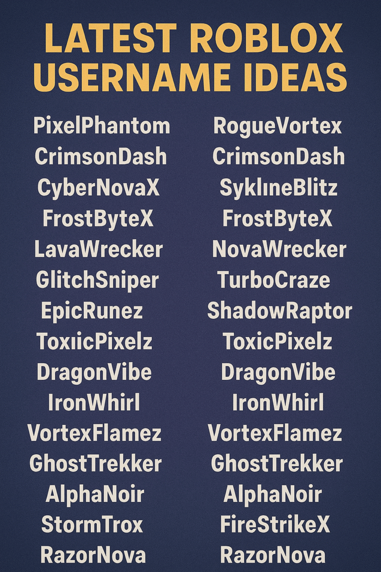 1000+ Latest Roblox Username Ideas for Boys and Girls 2025 NamesWrite