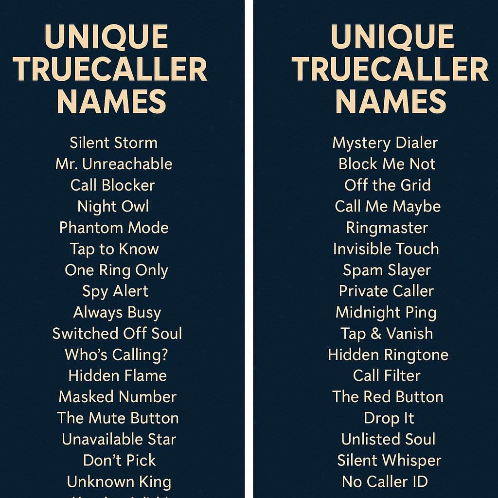 1100+ Unique Truecaller Names for Boys & Girls 2025