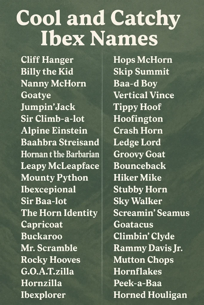 500+Cool And Catchy Ibex Names