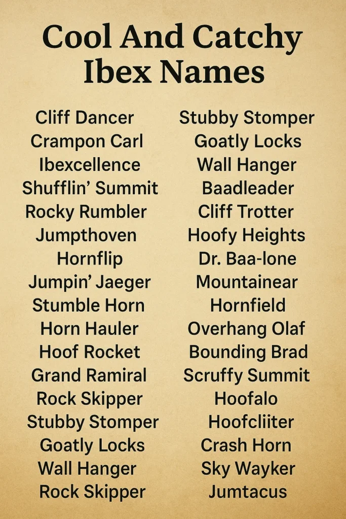 500+Cool And Catchy Ibex Names