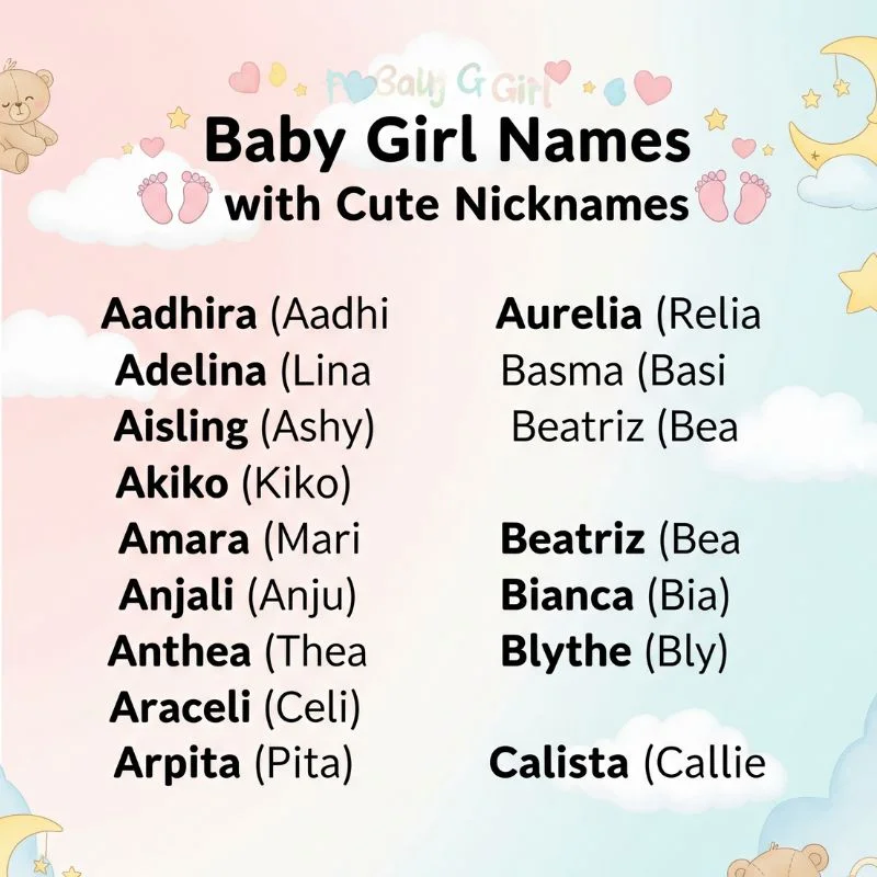 Stylish baby girl in a floral dress, representing modern baby girl names with cute nicknames.