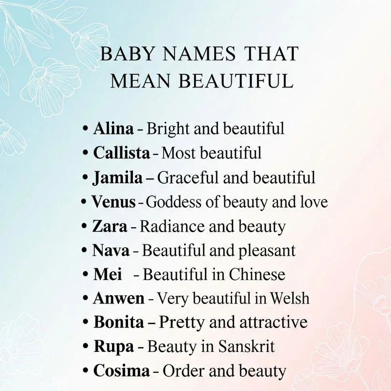 Happy infant lying on a soft white blanket, reflecting baby girl names that mean beauty