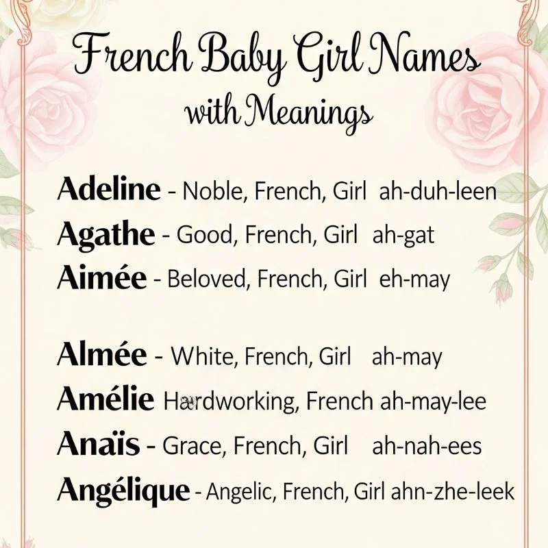 Nature-inspired and elegant French baby girl names with poetic meanings