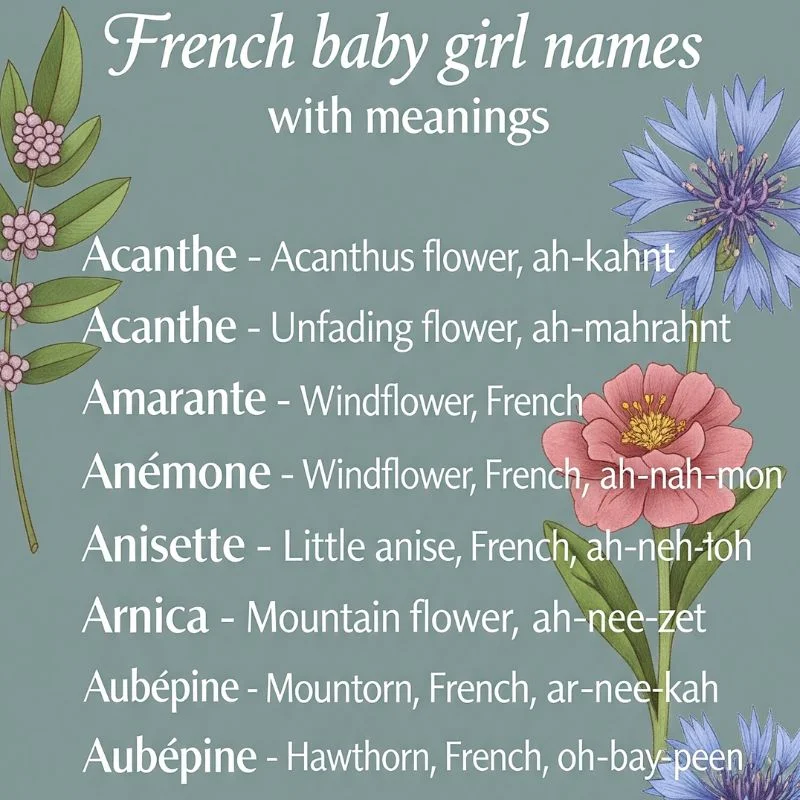 Elegant list of French baby girl names with unique and beautiful meanings for parents choosing a name
