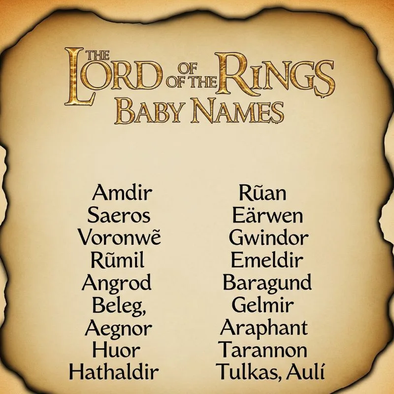 Unique Lord of the Rings baby names from Middle-earth