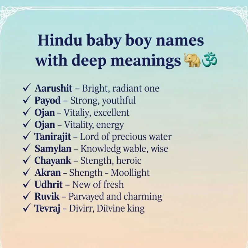 Beautiful Hindu names for baby boys that blend tradition, culture, and modern charm