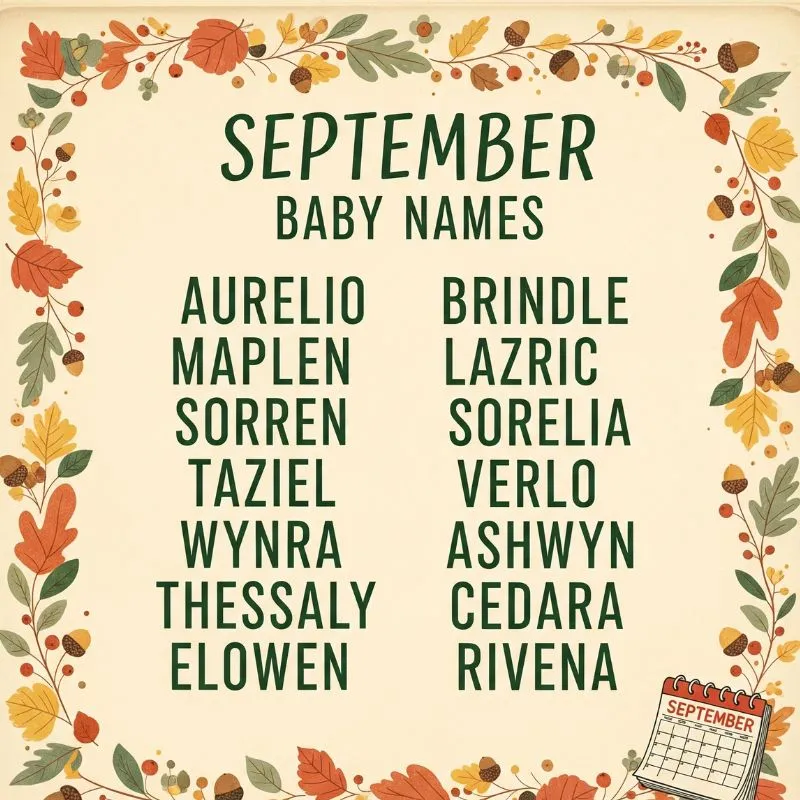 Baby name ideas tied to September’s symbolic traits and seasonal beauty.