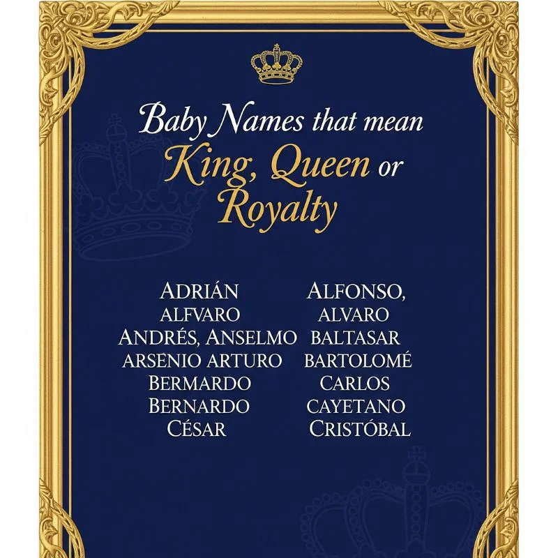 Baby boy and girl names that mean King, Queen, and Royalty from around the world