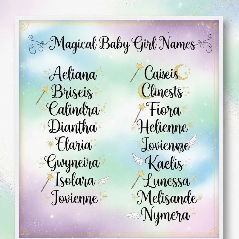 A fairy-tale-inspired baby nursery with delicate décor, perfect for magical baby girl names.
