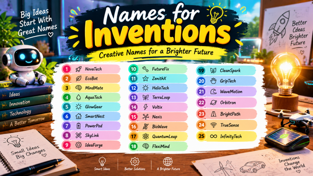 25 unique Names for Inventions to spark creativity and innovation
