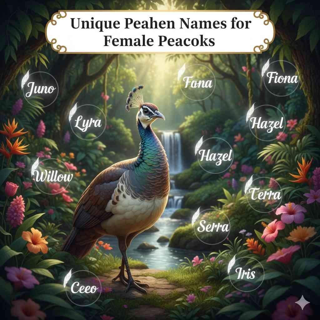 Unique Peahen Names for Female Peacocks