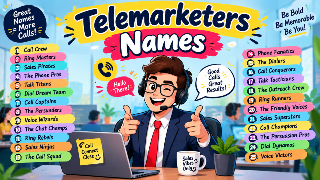 Funny Telemarketers Names for Sales Teams
