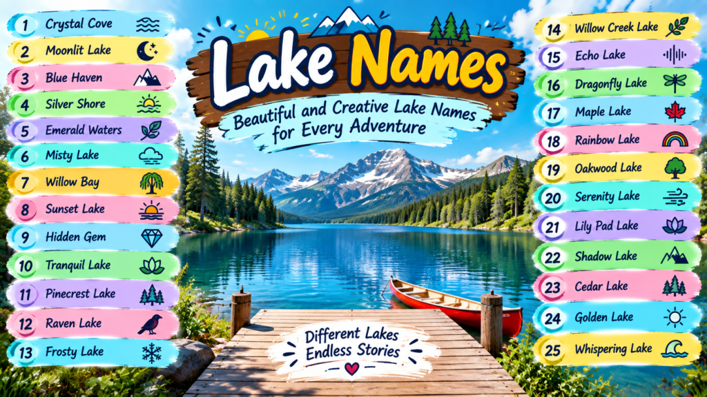 25 Beautiful Lake Names for Lakes, Stories, and Adventures