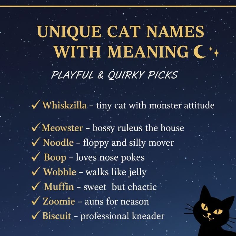 A colorful collage of cats with names like Milo, Bella, and Shadow displayed