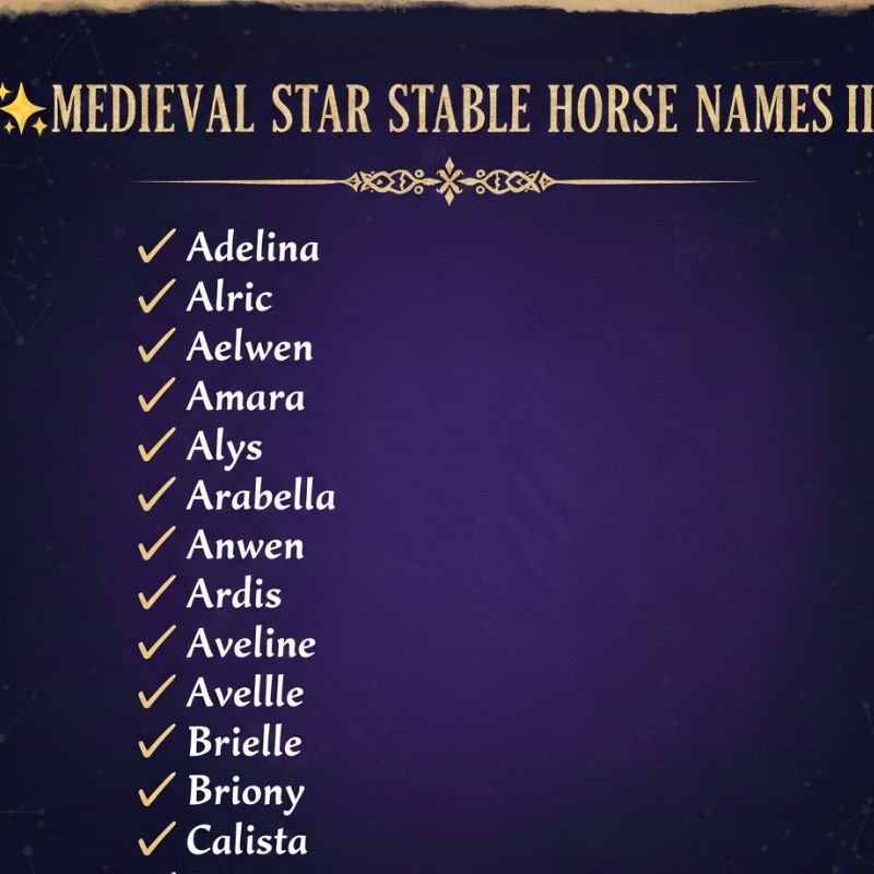 Unique Star Stable horse names inspired by knights, castles, and medieval lore.