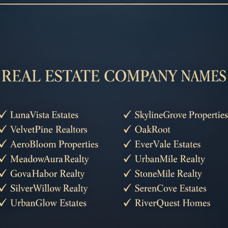 Real estate agency name ideas designed to stand out in competitive property markets