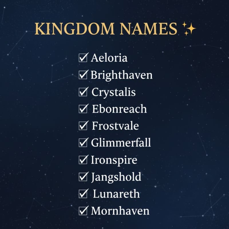 Imaginary kingdom names perfect for fantasy maps and lore